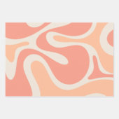 Pastellrosa Abstrakte Retro-Muster Geschenkpapier Set (Vorderseite 2)