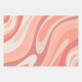 Pastellrosa Abstrakte Retro-Muster Geschenkpapier Set (Vorderseite)