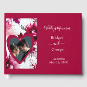 Pastellrosa abstrakte Rose Blüte Hochzeit Gästebuch (Vorderseite)