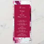 Pastellrosa abstrakte Rose Hochzeitsmenü Programm (Vorderseite)