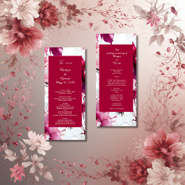 Pastellrosa abstrakte Rose Hochzeitsmenü Programm