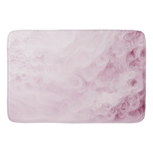 Pastellrosa Abstrakter Swirl Badematte (Vorderseite)