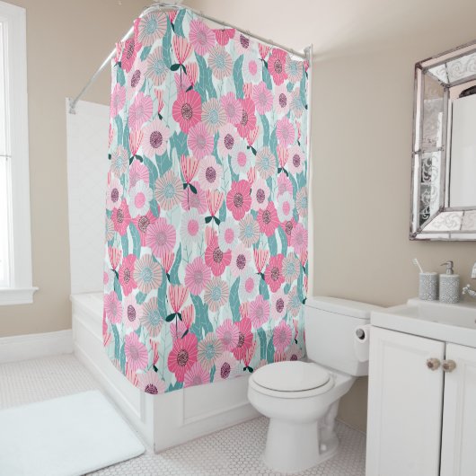 Pastellrosa Abstraktes Muster Duschvorhang (Beispiel)