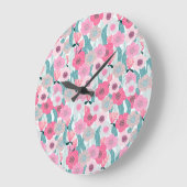 Pastellrosa Abstraktes Muster Große Wanduhr (Winkel)