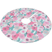 Pastellrosa Abstraktes Muster Polyester Weihnachtsbaumdecke (Schrägansicht)