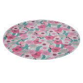 Pastellrosa Abstraktes Muster Schneidebrett (Ecke)