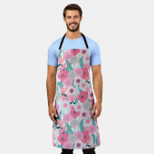 Pastellrosa Abstraktes Muster Schürze (Getragen)