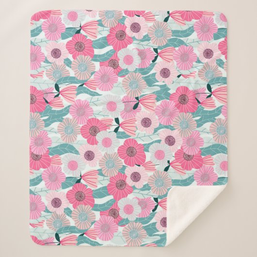 Pastellrosa Abstraktes Muster Sherpadecke (Vorderseite)