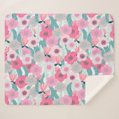 Pastellrosa Abstraktes Muster Sherpadecke (Vorderseite (Horizontal))