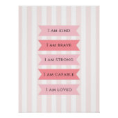 Pastellrosa Affirmations Poster (Vorderseite)