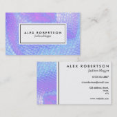 Pastellrosa, Aqua und Lila Visitenkarte (Vorne/Hinten)