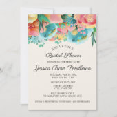 Pastellrosa Aquamarin Gelbes Brautparty Einladung (Vorderseite)