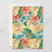 Pastellrosa Aquamarin Gelbes Brautparty Einladung (Rückseite)