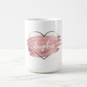 Pastellrosa Aquarelle personalisiert Kaffeetasse (Mittel)