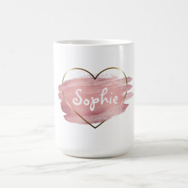 Pastellrosa Aquarelle personalisiert Kaffeetasse