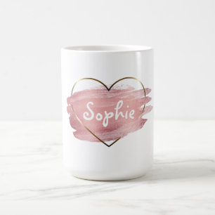 Pastellrosa Aquarelle personalisiert Kaffeetasse