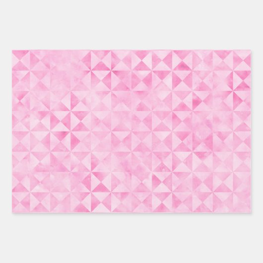 Pastellrosa Aquarellfarbe Geometrischer Monddruck Geschenkpapier Set (Vorderseite 3)