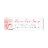Pastellrosa Aquarellfarben Rose Individuelle Name (Vorne)