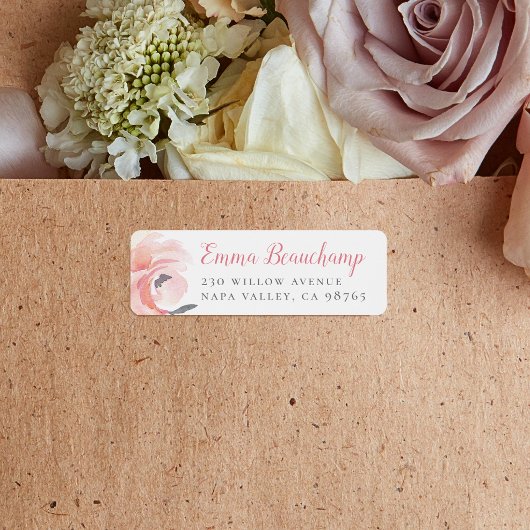 Pastellrosa Aquarellfarben Rose Individuelle Name