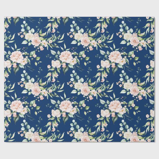 Pastellrosa Aquarellmuster Rose Geschenkpapier (Flach)