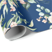 Pastellrosa Aquarellmuster Rose Geschenkpapier (Rolleneckpunkt)