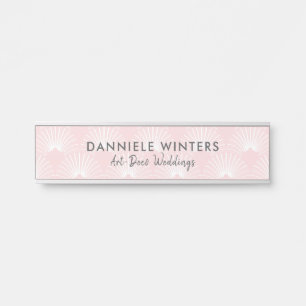 Pastellrosa Art-Deco nahtloses Muster Türschild