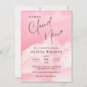 Pastellrosa auf Cloud 9 Brautparty Einladung (Vorderseite)