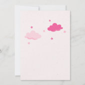 Pastellrosa Babybettrollendusche Einladung (Rückseite)