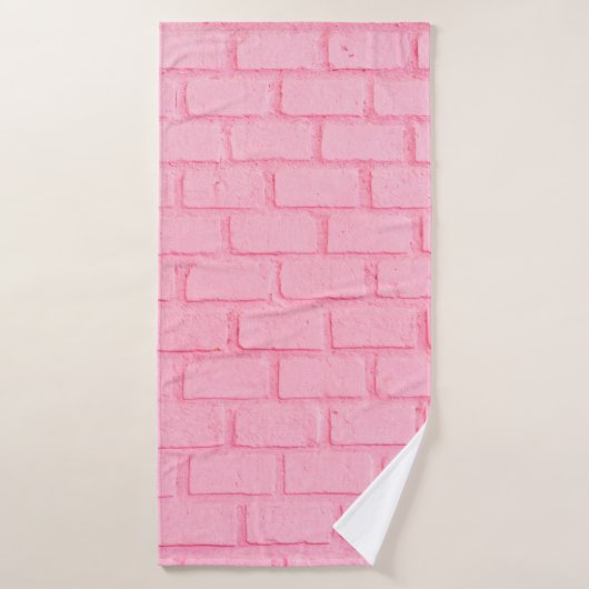 Pastellrosa Backsteinstruktur. rosa Badehandtuch (Badehandtuch)