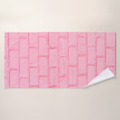 Pastellrosa Backsteinstruktur. rosa Badehandtuch (Badehandtuch)