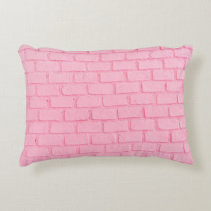 Pastellrosa Backsteinstruktur. rosa Dekokissen