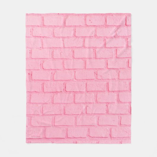 Pastellrosa Backsteinstruktur. Rosa Farbe Fleecedecke (Vorderseite)