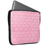Pastellrosa Backsteinstruktur. Rosa Farbe Laptopschutzhülle (Vorne Rechts)