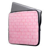 Pastellrosa Backsteinstruktur. Rosa Farbe Laptopschutzhülle (Vorderseite Links)