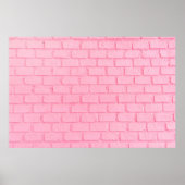 Pastellrosa Backsteinstruktur. Rosa Farbe Poster (Vorne)