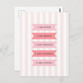 Pastellrosa-Bejahungen Postkarte (Vorne/Hinten)