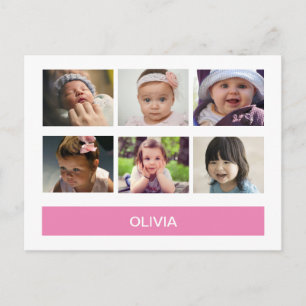Pastellrosa Benutzerdefiniertes Foto – Personalisi Postkarte