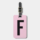 Pastellrosa, benutzerdefiniertes Monogramm Reisege Gepäckanhänger (Vorderseite vertikal)