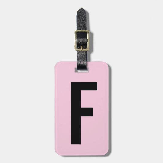 Pastellrosa, benutzerdefiniertes Monogramm Reisege Gepäckanhänger (Vorderseite vertikal)