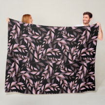 Pastellrosa Blätter auf Schwarz