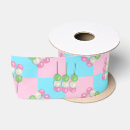 Pastellrosa Blau Geländerter Dango-Band Satinband