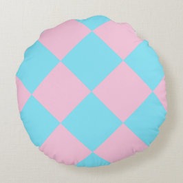 Pastellrosa Blau Geländertes Dango Rundkissen Rundes Kissen