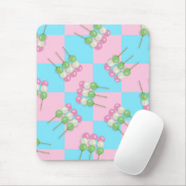 Pastellrosa Blau Karierte Dango Mousepad