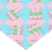 Pastellrosa Blau Karierte Dango Tableclout Tischdecke (Schrägansicht)