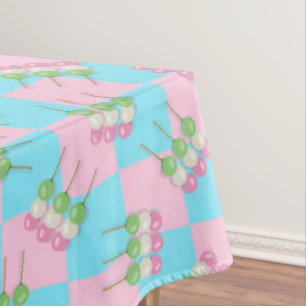 Pastellrosa Blau Karierte Dango Tableclout Tischdecke