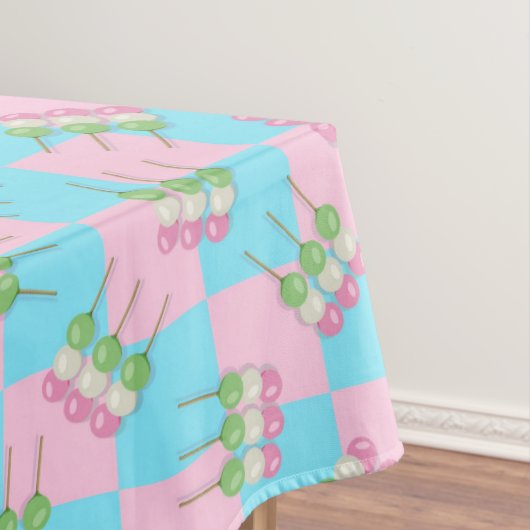 Pastellrosa Blau Karierte Dango Tableclout Tischdecke (Beispiel)