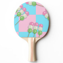 Pastellrosa Blau Kegelroter Dango-Pingpongpaddel
