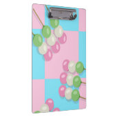 Pastellrosa Blau Schachbrett Dango-Zwischenablage Klemmbrett (Rechts)