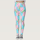 Pastellrosa Blau Schachtel Dango Leggings (Vorderseite)