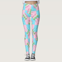 Pastellrosa Blau Schachtel Dango Leggings